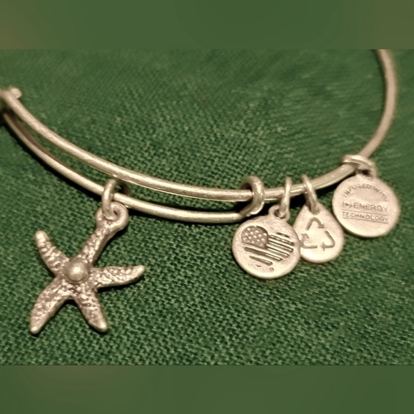 Alex & Ani Silver Starfish Charm Bangle - Picture 2 of 7